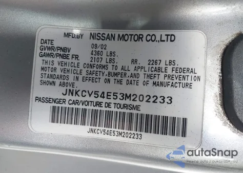 2003 Infiniti G35 Base W/Leather z USA, uszkodzony, nr VIN JNKCV54E53M202233